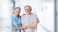 Happy senior patients supporting each other in the hospital