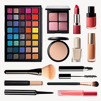 Makeup products isolated image set