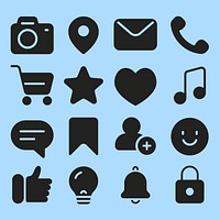 Social media icon element set