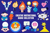 Creative motivational badge element set