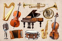 Classic music instrument element set