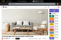 Desktop frame in video website page of a Living room in Scandinavian interior design