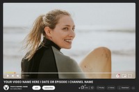 Happy surfer woman at the beach