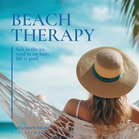 Beach therapy Instagram post template