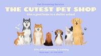 Pet grooming  blog banner template