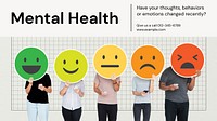 Mental healthcare  blog banner template