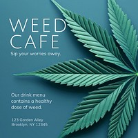Weed cafe Instagram post template