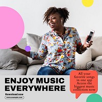 Music everywhere Instagram post template