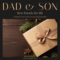 Dad & son Instagram post template