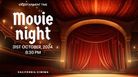 Movie night blog banner template