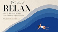Relax wellness retreat  blog banner template
