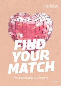 Dating app poster template