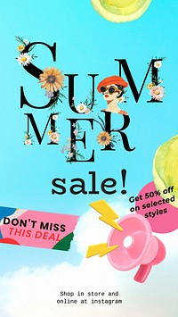 Summer sale Facebook story template