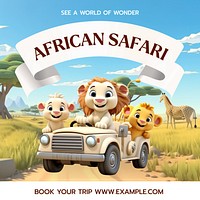 African safari Instagram post template