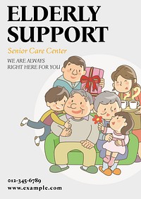 Senior support poster template & design
