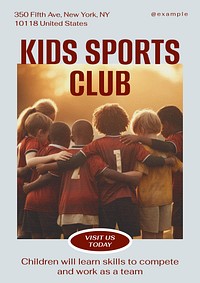 Kids sport club poster template