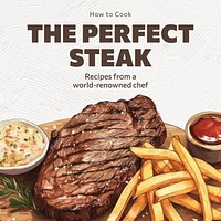 Steak recipe Instagram post template