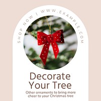 Christmas tree decoration Instagram post template