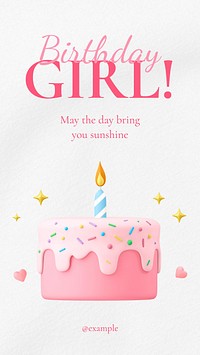 Birthday girl Facebook story template
