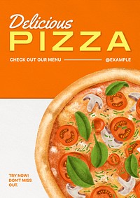 Pizza & restaurant poster template