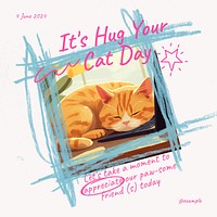 Hug your cat day Instagram post template
