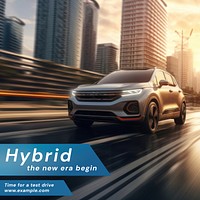 Hybrid car Instagram post template