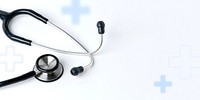 Medical stethoscope on a white background