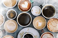 Aerial view of various coffee