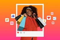 Woman shopping on social media