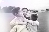Junior football team hugging each other remix