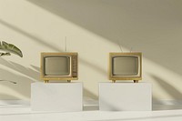 Vintage television tv mockup electronics hardware monitor.