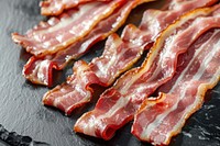 Sliced bacon pork food meat.