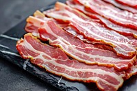 Sliced bacon pork mutton food.