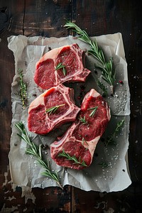 Steaks mutton food meat.