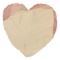 Heart shape newspaper ripped paper diaper.
