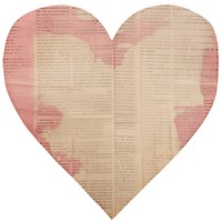 Heart shape newspaper ripped paper symbol love heart symbol home decor.