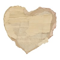 Heart shape newspaper ripped paper text diaper home decor.