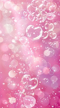 Pink background bubble art chandelier.