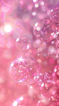 Pink background bubble crystal balloon.