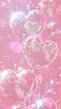 Pink background bubble pattern.