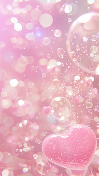 Pink background glitter symbol love heart symbol.