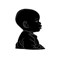 Black baby silhouette person human.