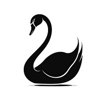 Black swan silhouette stencil animal.