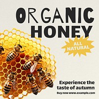 Organic honey Instagram post template