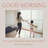 Morning exercise Instagram post template