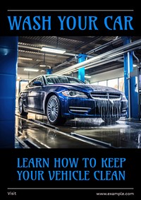 Wash your car poster template