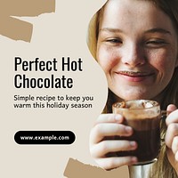 Perfect hot chocolate Instagram post template