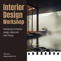 Interior design workshop Instagram post template