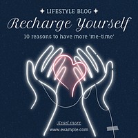Recharge yourself Instagram post template