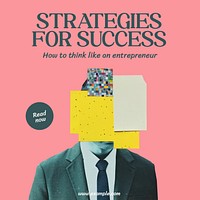 Strategies for success Instagram post template